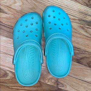 light blue crocs